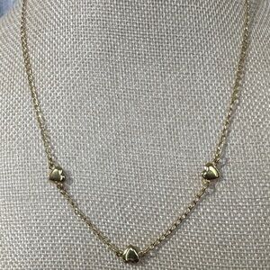 18KF Gold Delicate Hearts Chain Necklace